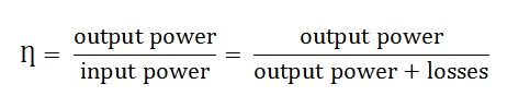 transformer power output efficiency input equation ratio definition defined expressed below circuit