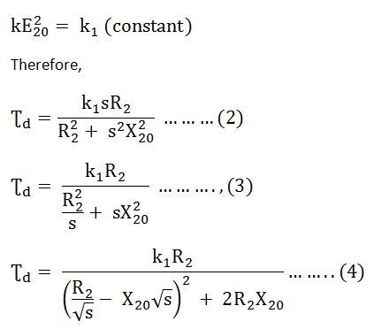 Torque vs Slip Speed of an Induction Motor with Constant Stator