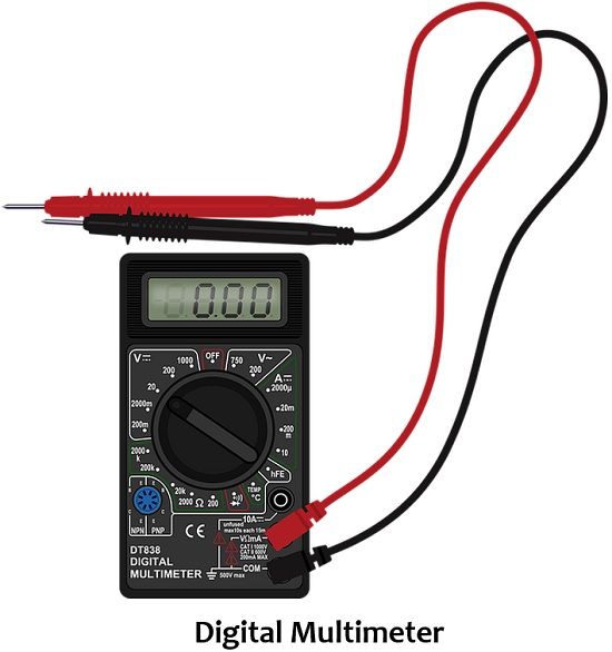 digital multimeter labeled diagram