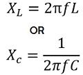 reactance equation
